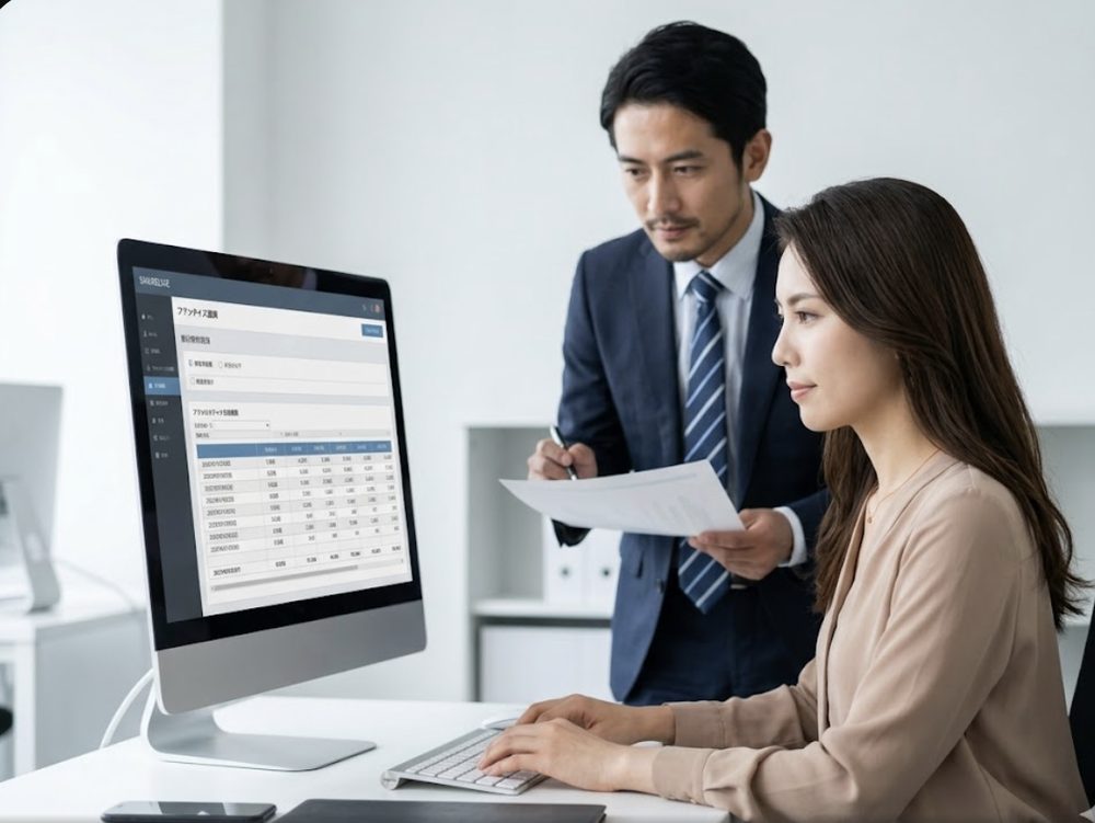 バックオフィス支援の業務データ画面